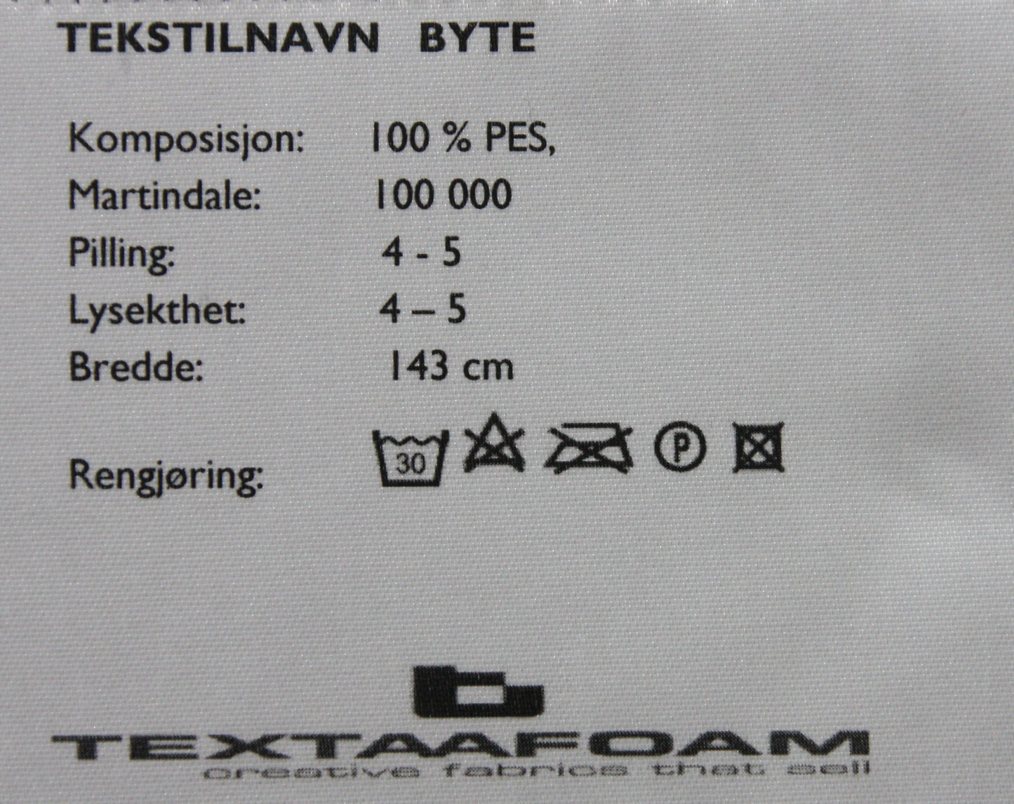 BYTE stoffprøver