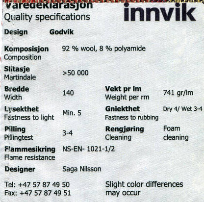 GODVIK stoffprøver